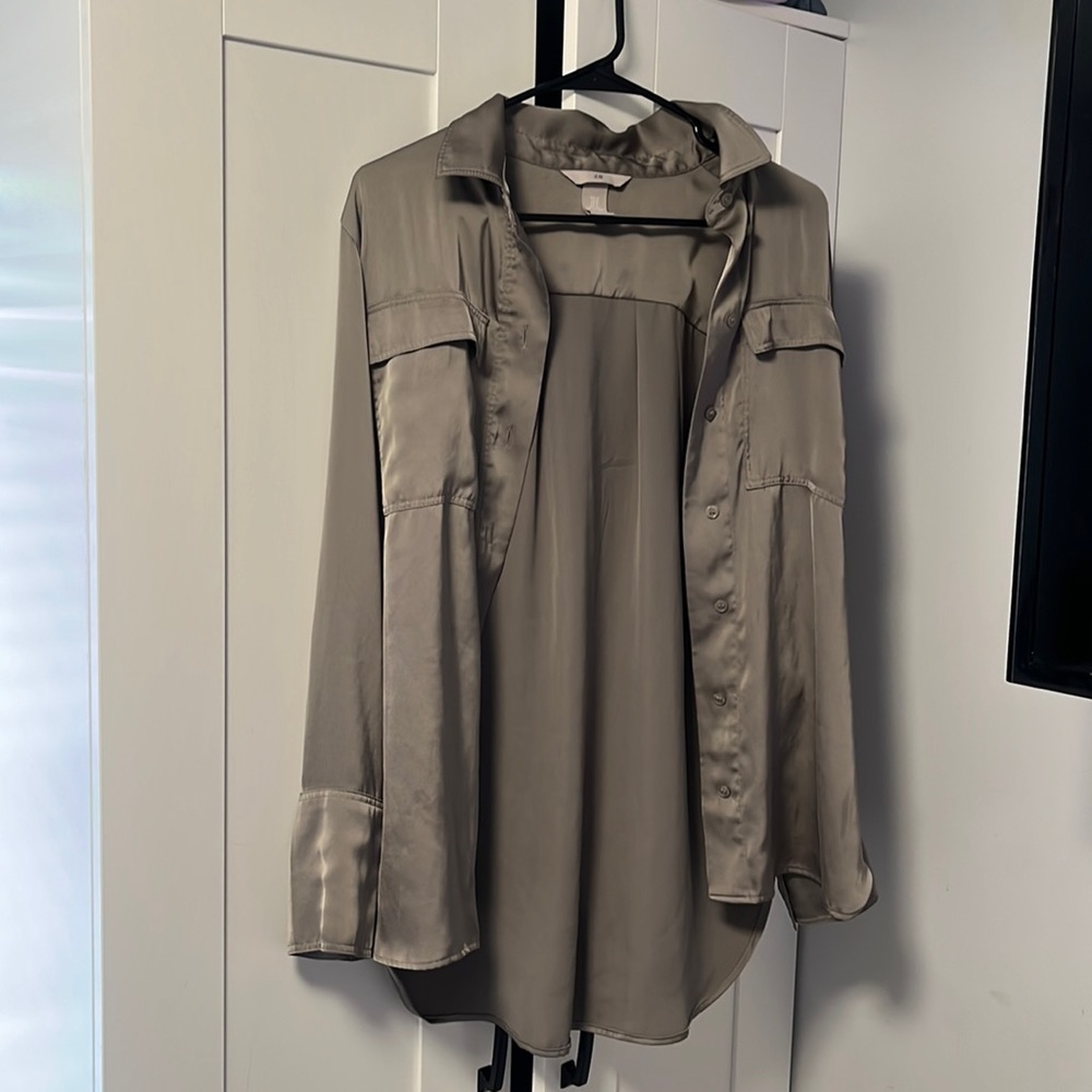 Sage Button Down T- Shirt